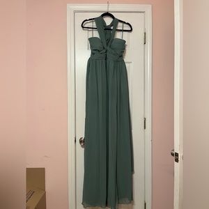 Birdy Grey Grace Convertible Dress in Sea Glass Chiffon Size Large